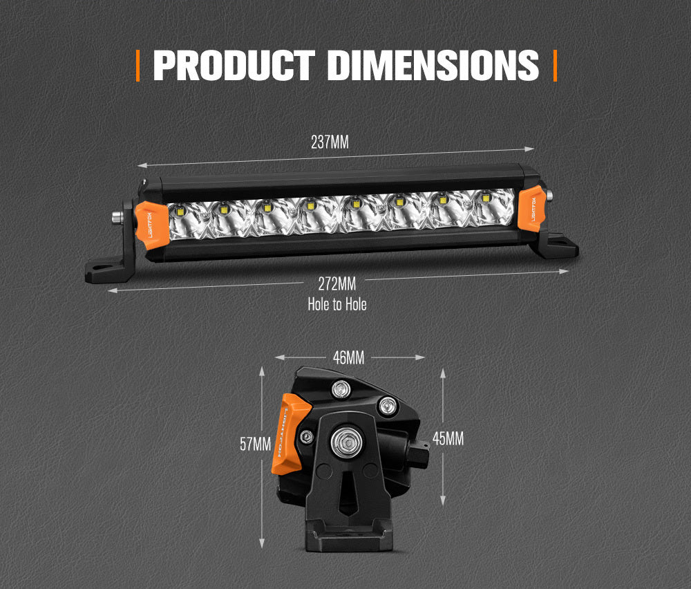 LIGHTFOX Pair 8inch Osram LED Light Pods Spot Beam Driving Light Bar Offroad 4x4