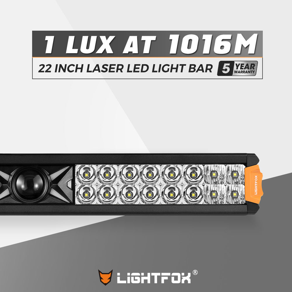 Lightfox 22inch Rigel Osram Laser LED Light Bar Dual Rows Combo Driving Lamp