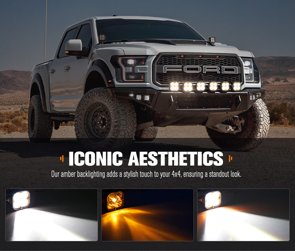 Lightfox Pair 5" Cygnus Osram LED Pod Lights Work Light White Amber Combo Beam Offroad