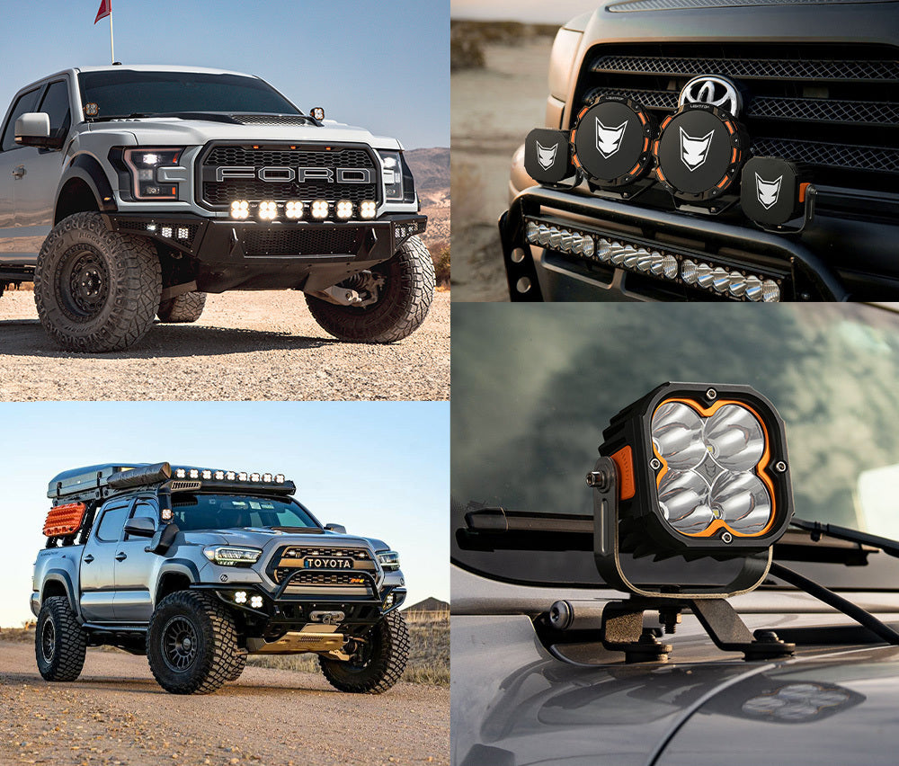 Lightfox Pair 5" Cygnus Osram LED Pod Lights Work Light White Amber Combo Beam Offroad