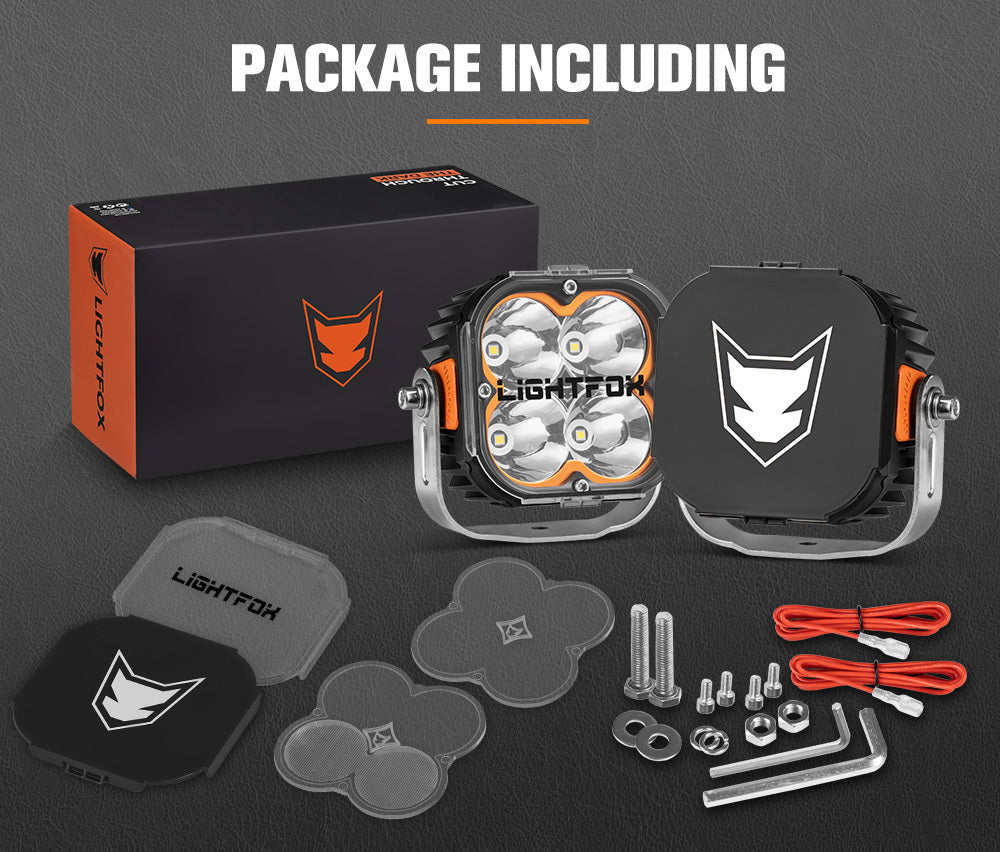 Lightfox Pair 5" Cygnus Osram LED Pod Lights Work Light White Amber Combo Beam Offroad