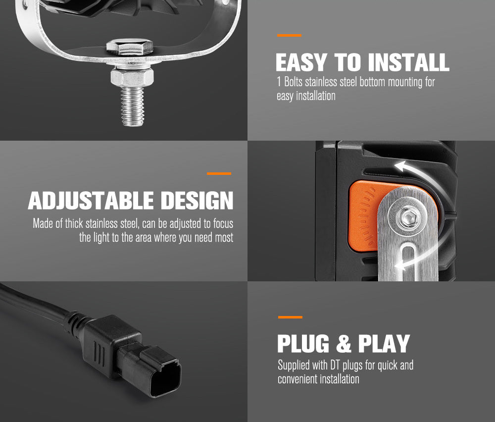 Lightfox Pair 5" Cygnus Osram LED Pod Lights Work Light White Amber Combo Beam Offroad