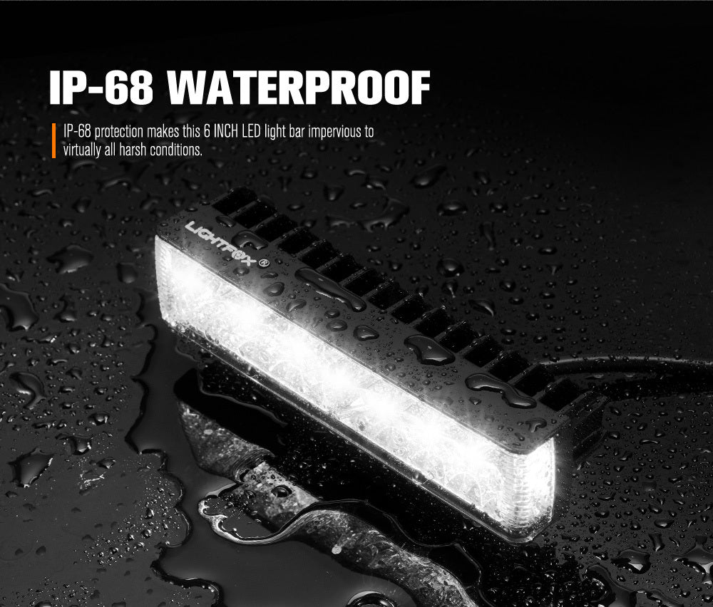 LIGHTFOX Pair 6inch Osram LED Light Pods Combo Beam Light Bar Reverse Offroad 4x4