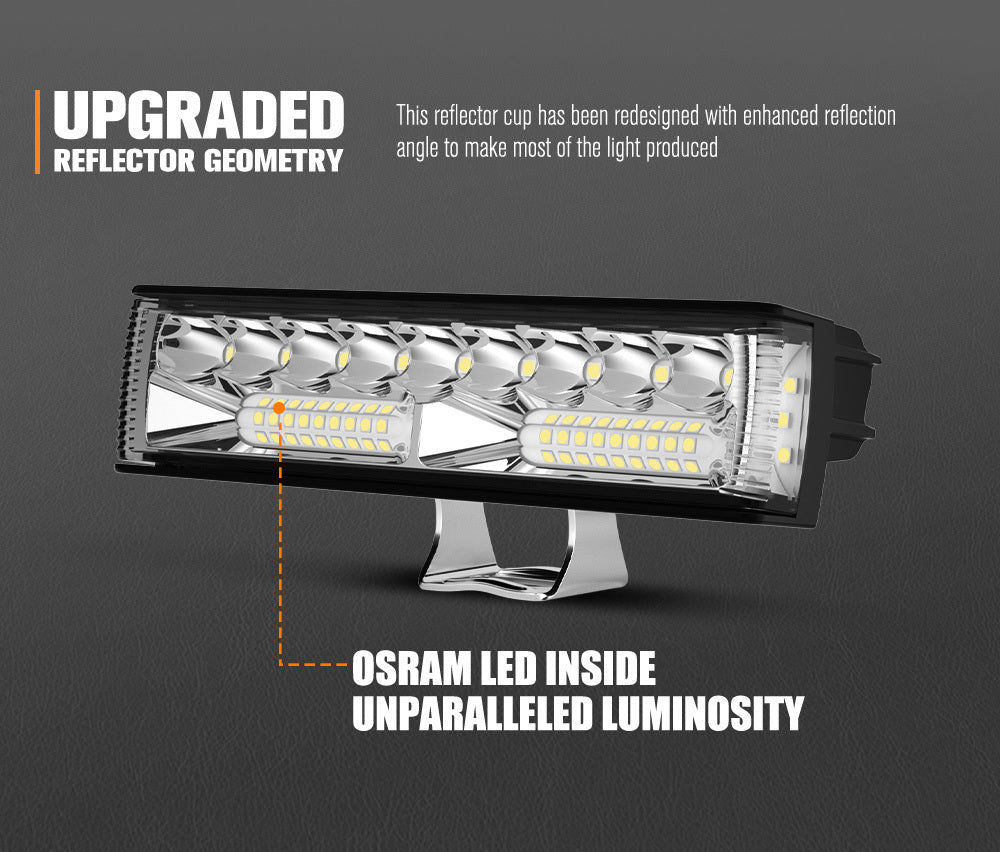 LIGHTFOX Pair 6inch Osram LED Light Pods Combo Beam Light Bar Reverse Offroad 4x4