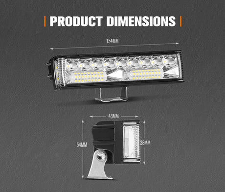 LIGHTFOX Pair 6inch Osram LED Light Pods Combo Beam Light Bar Reverse Offroad 4x4