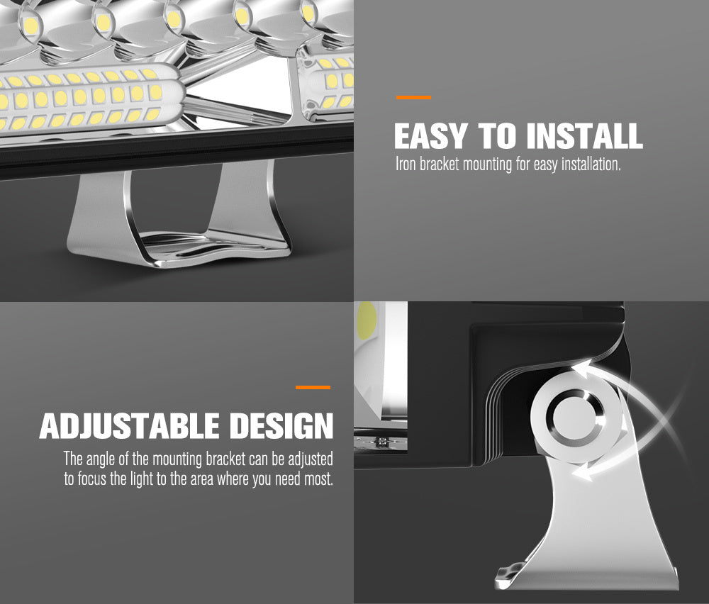 LIGHTFOX Pair 6inch Osram LED Light Pods Combo Beam Light Bar Reverse Offroad 4x4