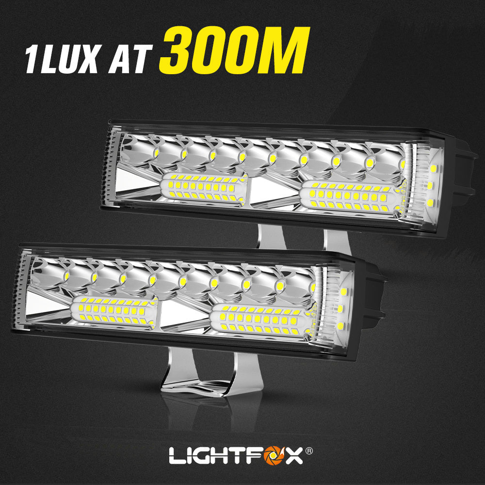 LIGHTFOX Pair 6inch Osram LED Light Pods Combo Beam Light Bar Reverse Offroad 4x4