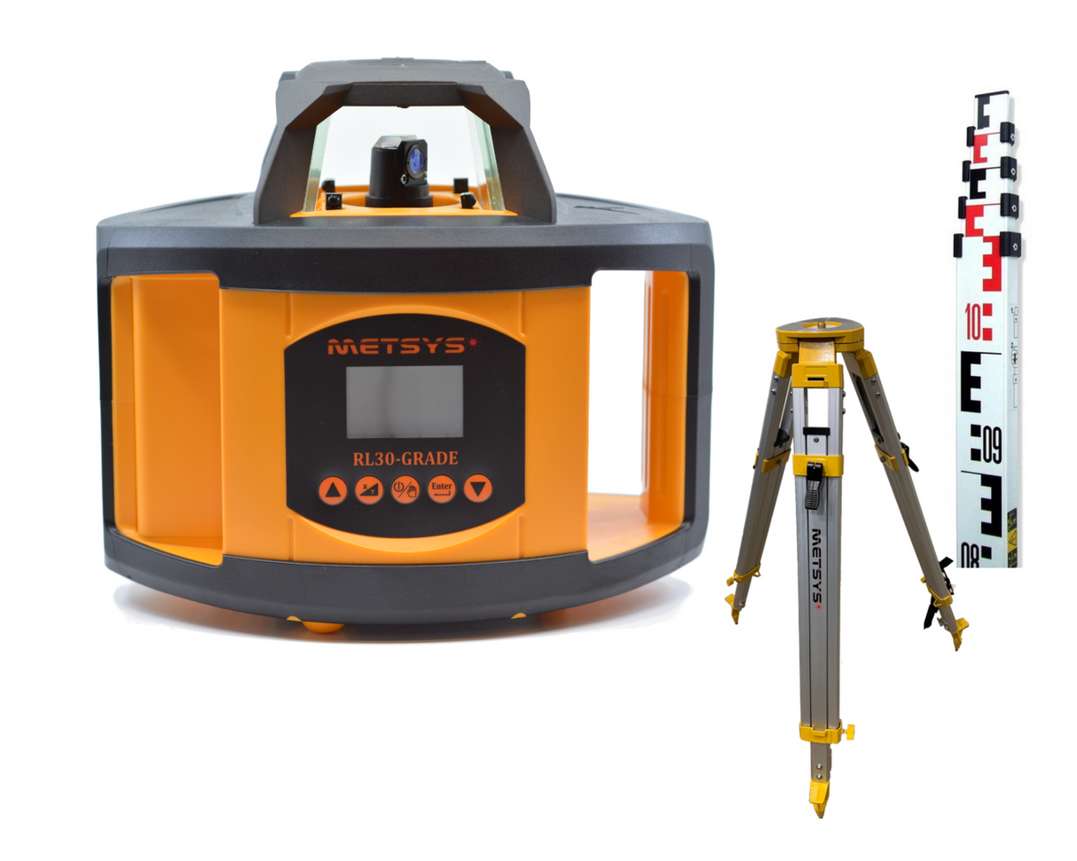 Metsys Dual grade rotationg self level construction laser horizontal and vertical digital with tripod and 5m staff