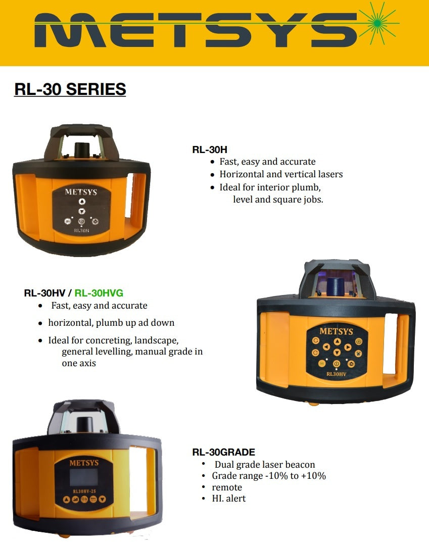 Metsys Dual grade rotationg self level construction laser horizontal and vertical digital