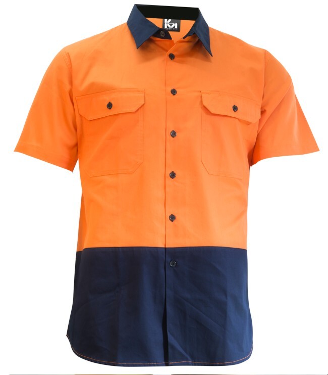 KM Workwear Short Sleeve Two Tone Drill Shirt