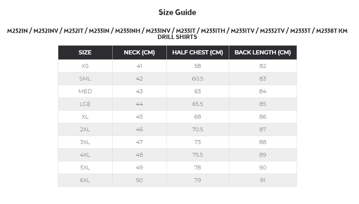 KM Workwear Taped Heavy Weight Long Sleeve Two Tone Drill Shirt