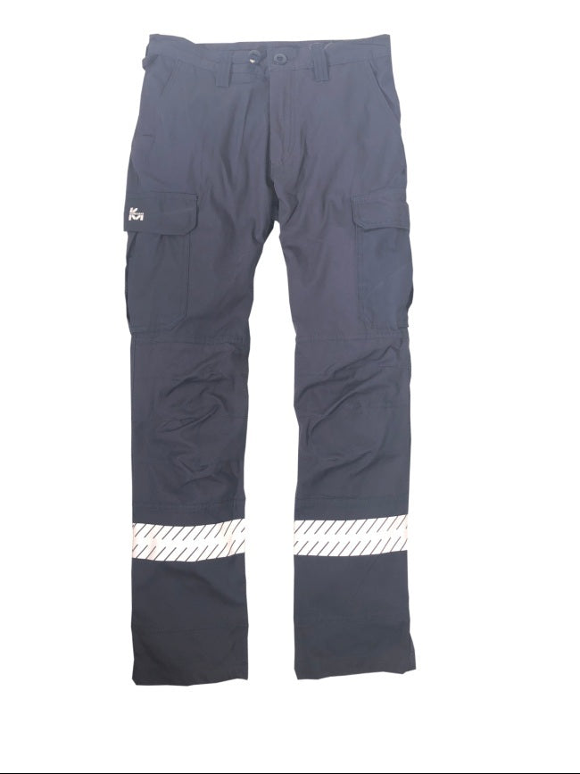 KM Workwear Taped Cotton Drill Cargo Pants Navy