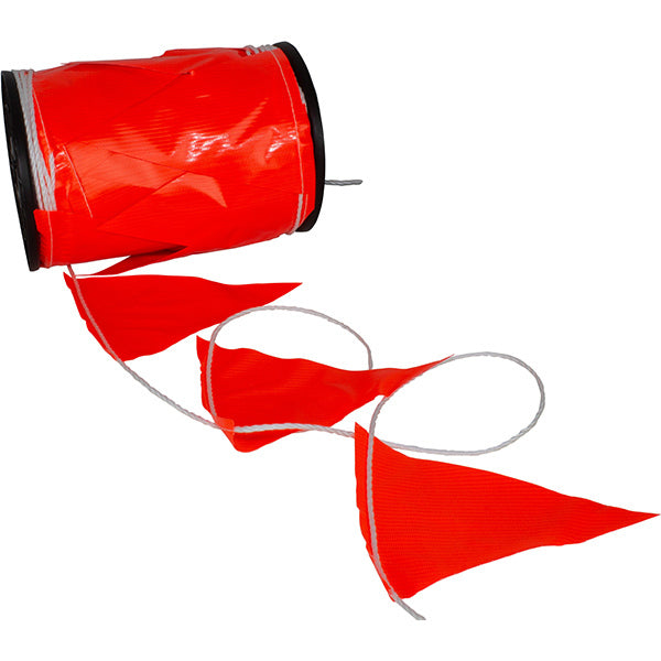 Maxisafe Orange Bunting Flag Line on Reel 100m