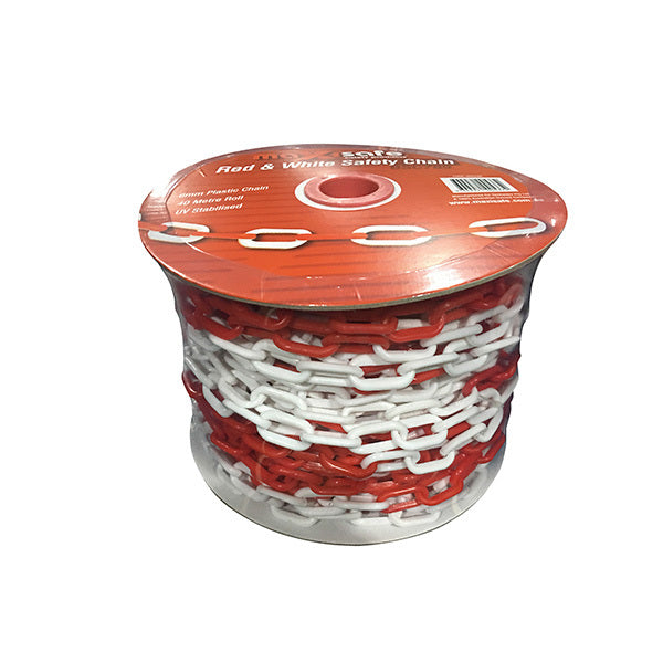 Red & White Safety Chain 40m Roll