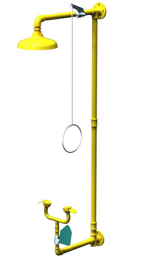 Wall Mounted Safety Shower and Eye/Face Wash Unit