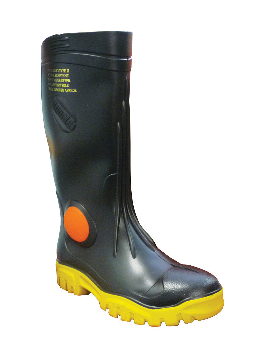 Stimela 'Foreman' Black Gumboot with Safety Toe