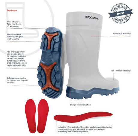 XtremeGrip White Polyurethane Gumboots