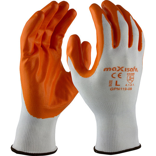 Maxisafe Red Nitrile Coated Polyester Glove 5 pack