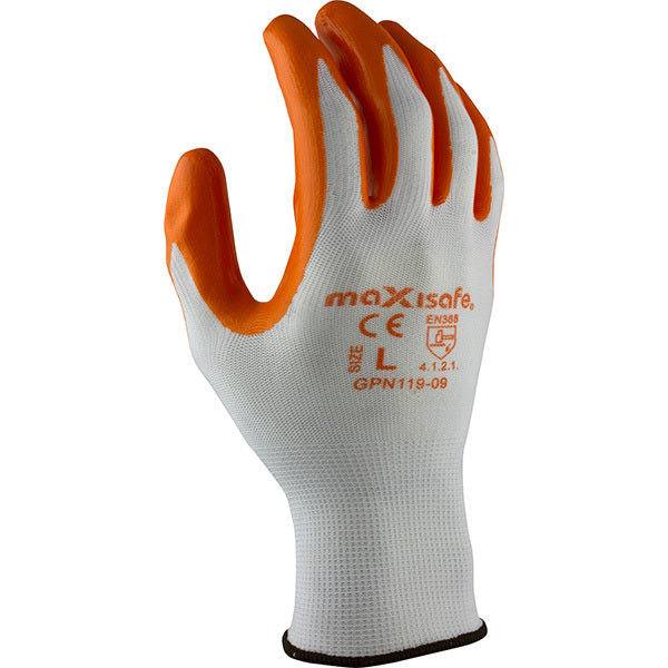 Maxisafe Red Nitrile Coated Polyester Glove 5 pack