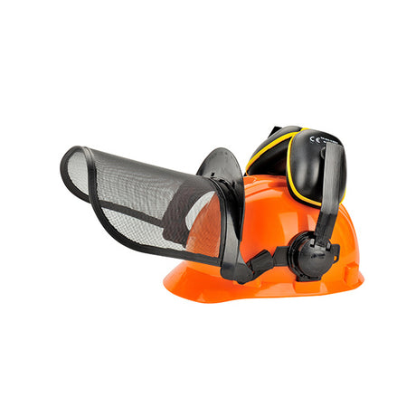 Forestry Kit with Orange Hard Hat Mesh Visor & Earmuffs