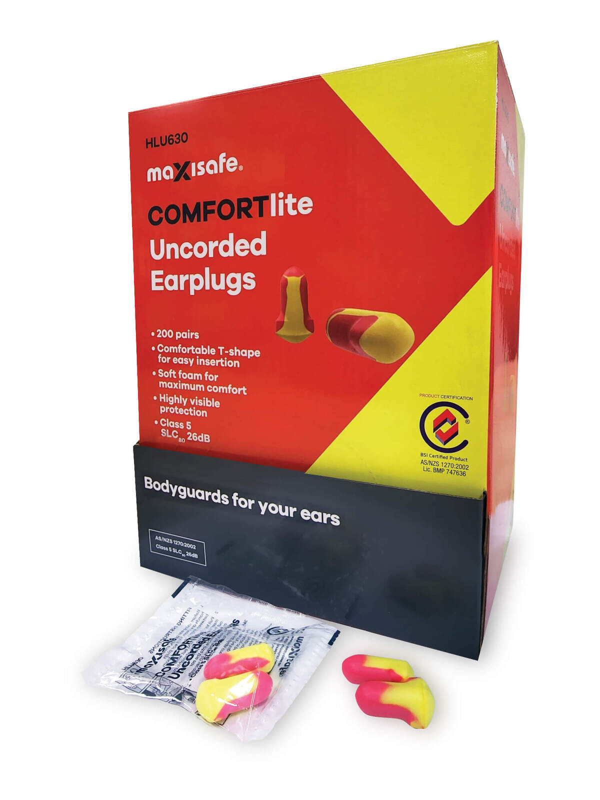 Maxisafe Comfortlite T-Shaped Uncorded Earplugs - Class 5