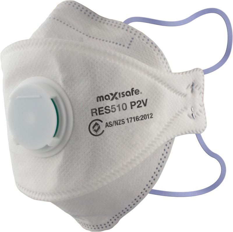 Maxisafe P2 3-Panel Flat Fold Respirator with Valve (Box of 20)