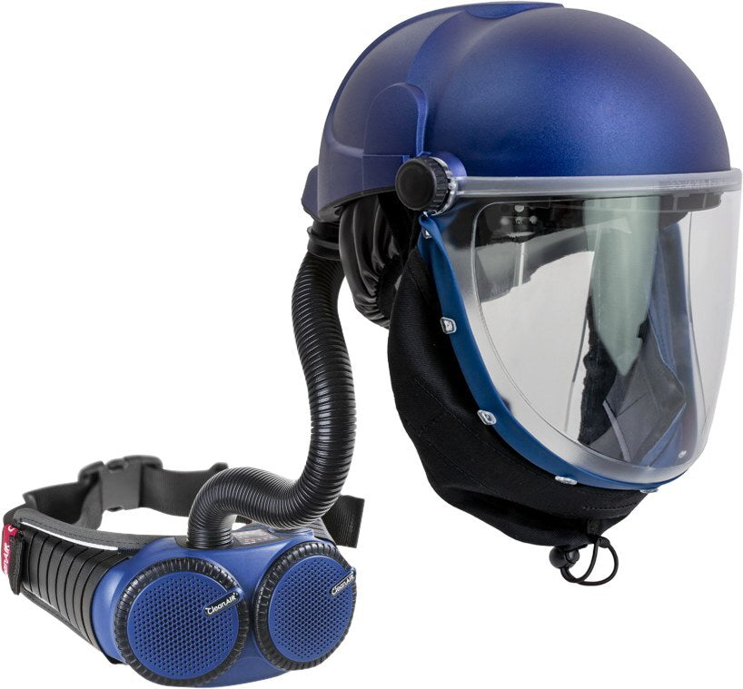 Helmet with flip-up visor and PAPR : RGH518 + RPA530 + RFH529 + Storage box