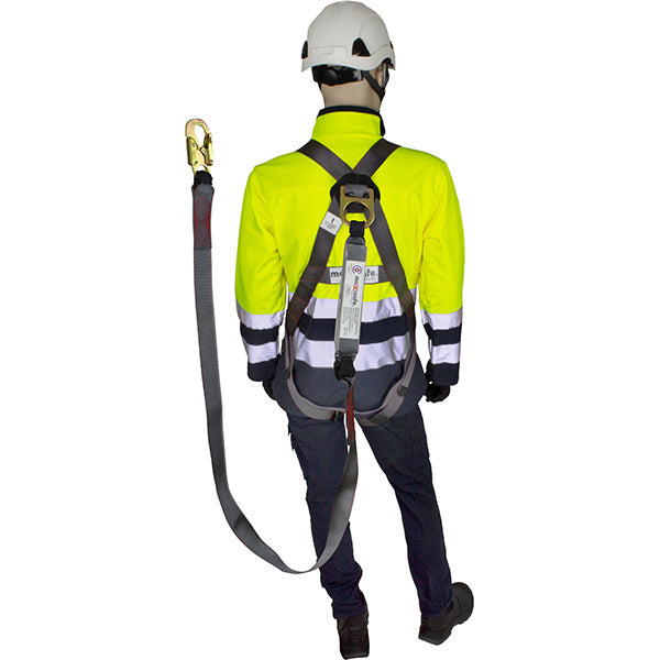 Maxisafe Full Body Harness with front & rear attachment points w/ 2m lanyard & snap hook attached