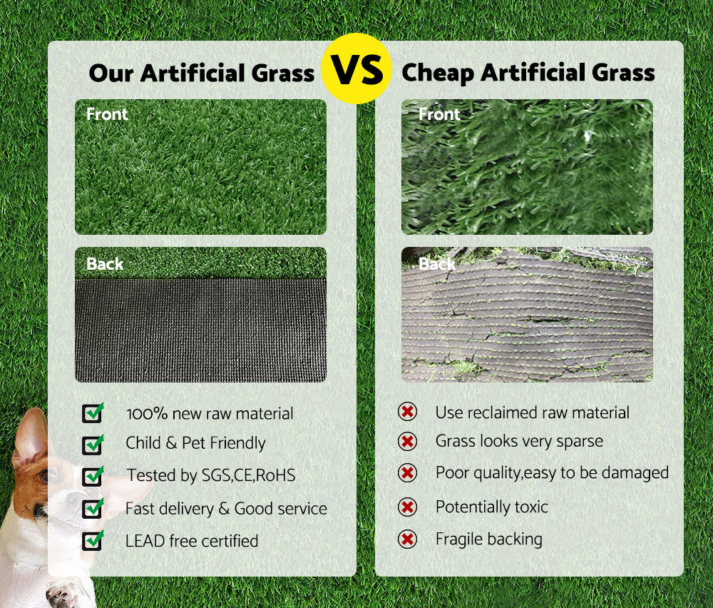 MOBI OUTDOOR Artificial Grass 10mm 2mx5m 10sqm Synthetic Grass