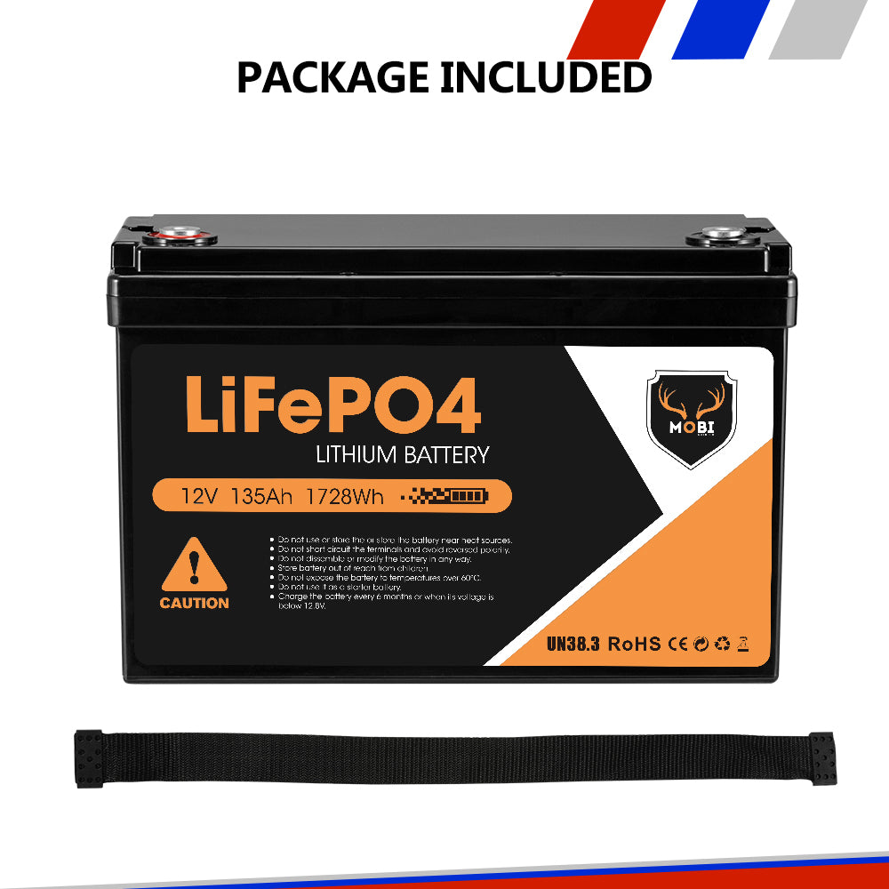 Mobi 135ah Lithium Battery 12v LifePO4 Deep Cycle Camping Solar Fridge