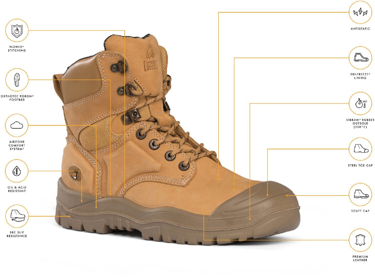 Mongrel Boots High Leg Lace Up Boot W/ Scuff Cap