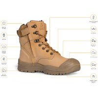 Mongrel Boots High Leg Zipsider Boot W/ Scuff Cap