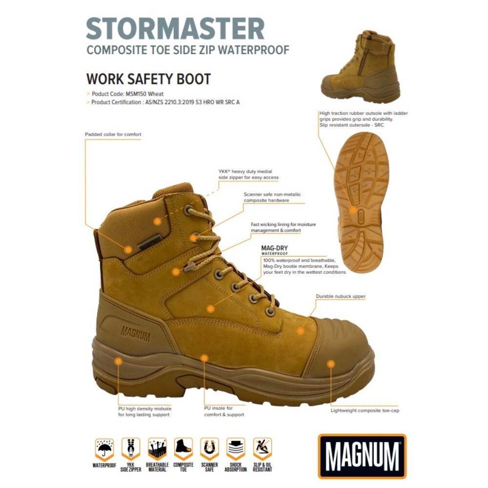 Magnum Storm Master SZ CT WP Wheat Work Boots