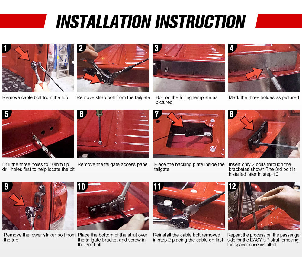 Easy Up & Slow Down Tailgate Strut Kit for Nissan Navara NP300 2015-2020