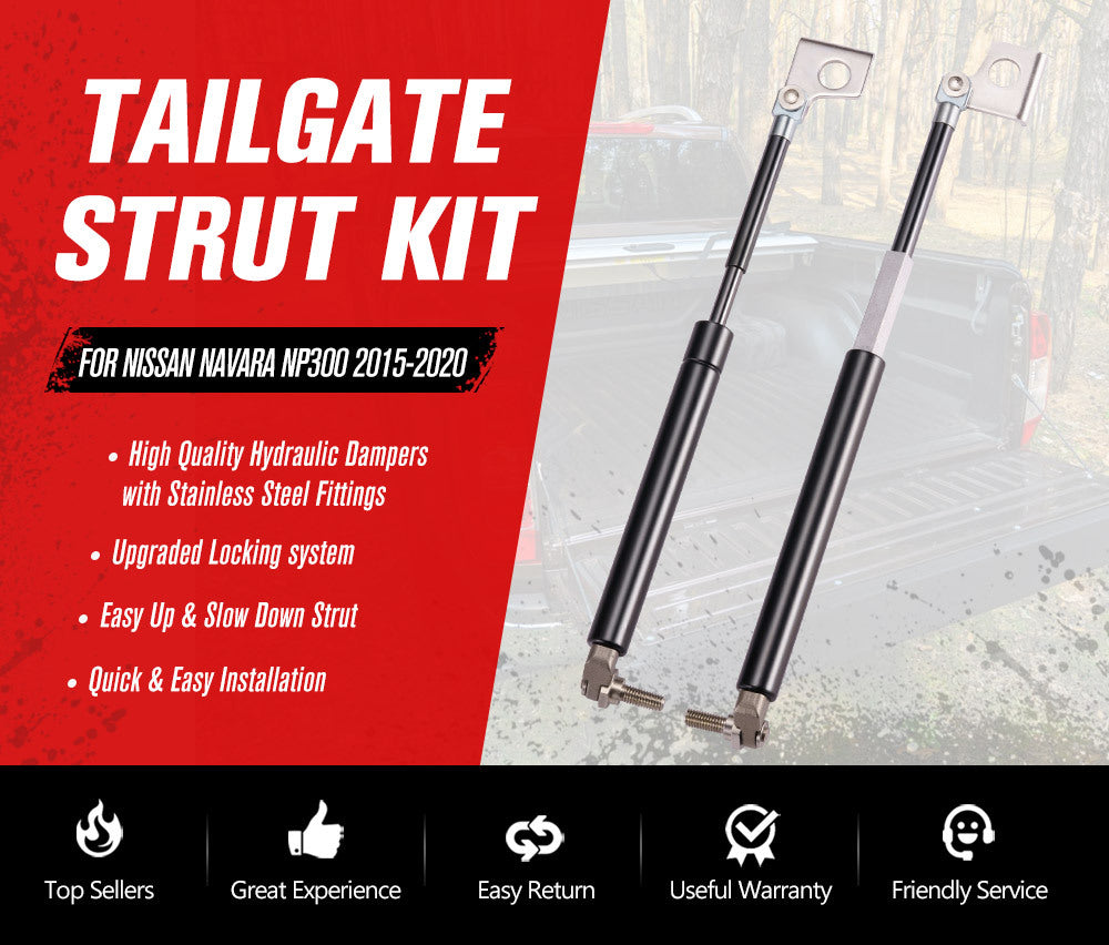 Easy Up & Slow Down Tailgate Strut Kit for Nissan Navara NP300 2015-2020