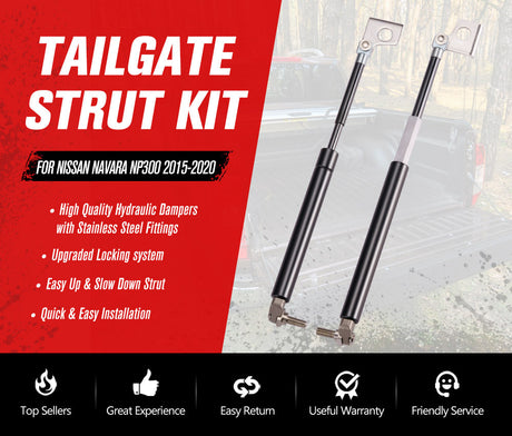 Easy Up & Slow Down Tailgate Strut Kit for Nissan Navara NP300 2015-2020