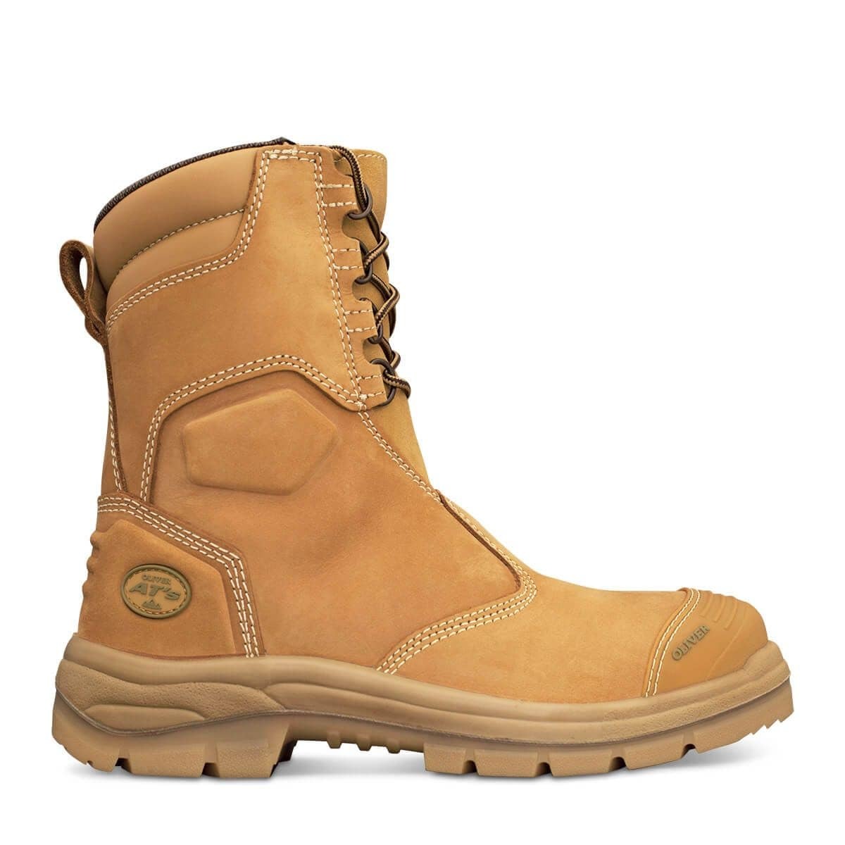 Oliver AT 55 Series 200mm Hi-Leg Wheat Zip Sided Boot
