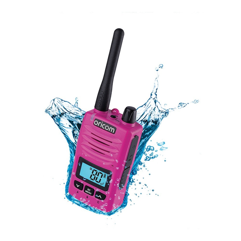 Oricom DTXTP600 Pink 5 Watt IP67 Waterproof Handheld UHF CB Radio Trade Pack