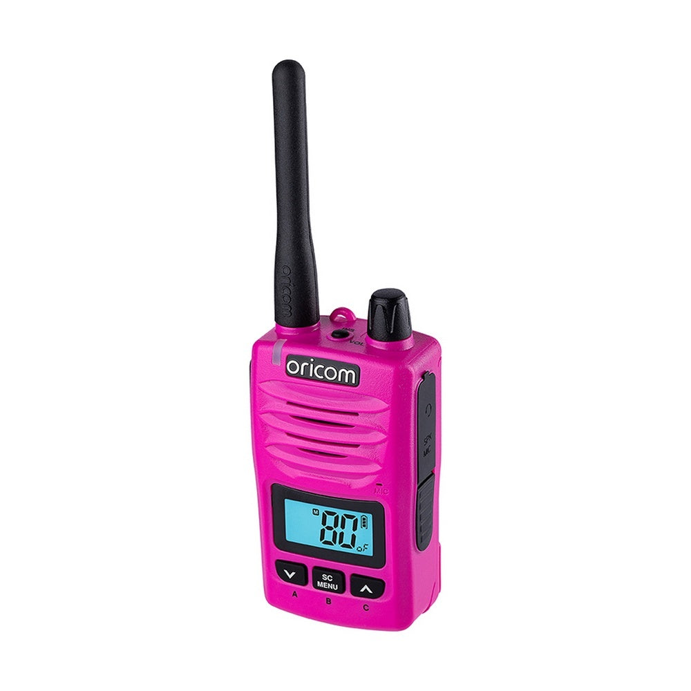 Oricom DTXTP600 Pink 5 Watt IP67 Waterproof Handheld UHF CB Radio Trade Pack