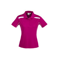 Biz Collection Ladies United Short Sleeve Polo Ash/Fluoro Orange