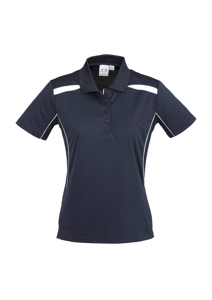 Biz Collection Ladies United Short Sleeve Polo Navy/White