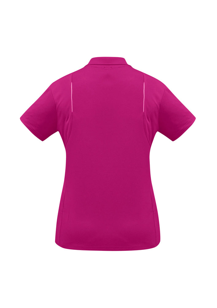 Biz Collection Ladies United Short Sleeve Polo Magenta/White