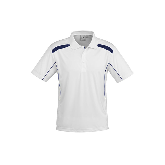 Biz Collection Mens United Short Sleeve Polo White/Navy