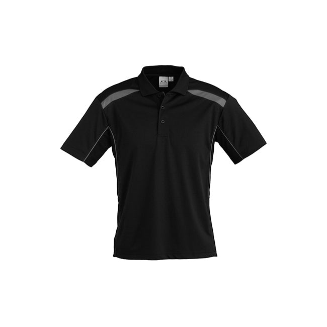 Biz Collection Mens United Short Sleeve Polo Black/White