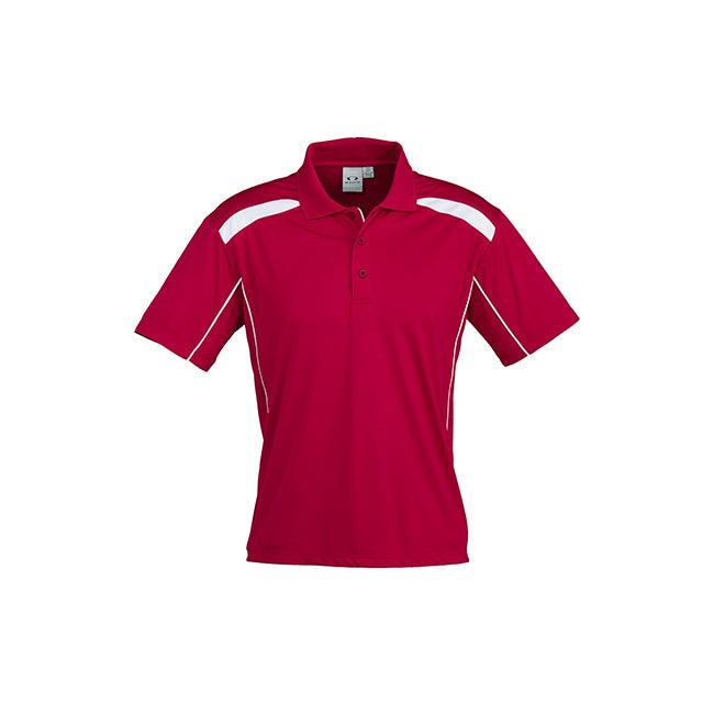 Biz Collection Mens United Short Sleeve Polo Black/Red