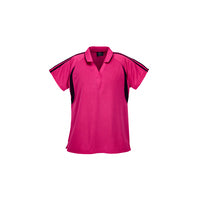Biz Collection Ladies Flash Polo Ash/Black