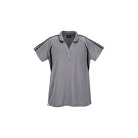 Biz Collection Ladies Flash Polo Ash/Black