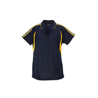 Biz Collection Ladies Flash Polo Ash/Black