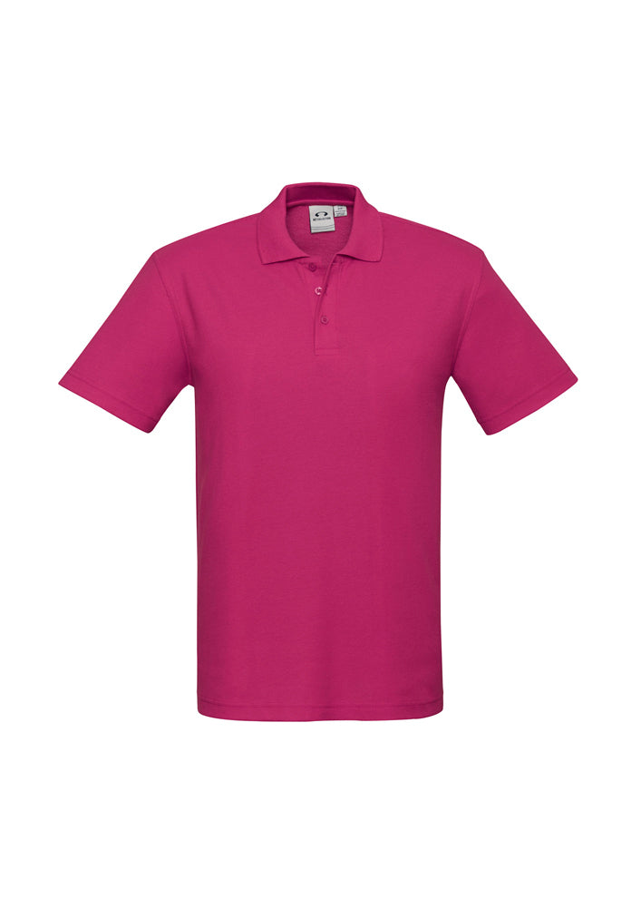 Biz Collection Mens Crew Polo Fuchsia