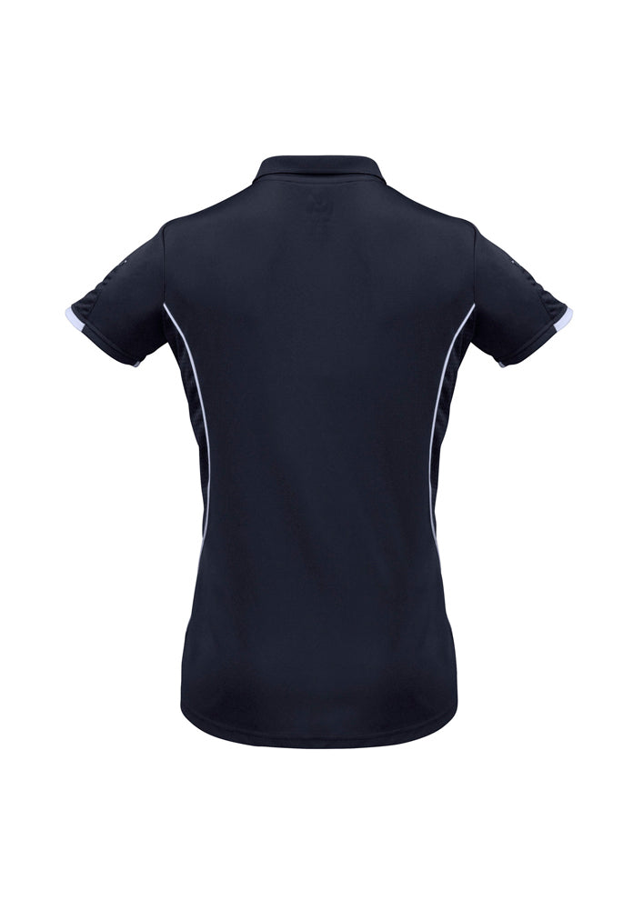 Biz Collection Ladies Razor Polo Black/White